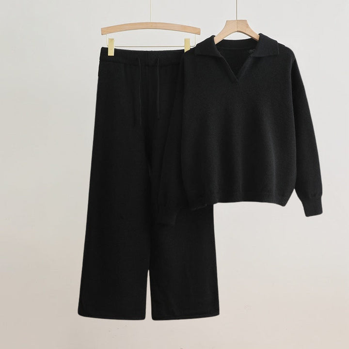 Women’s Loungewear Set Elegant Sweater and Wide-Leg Pants 2
