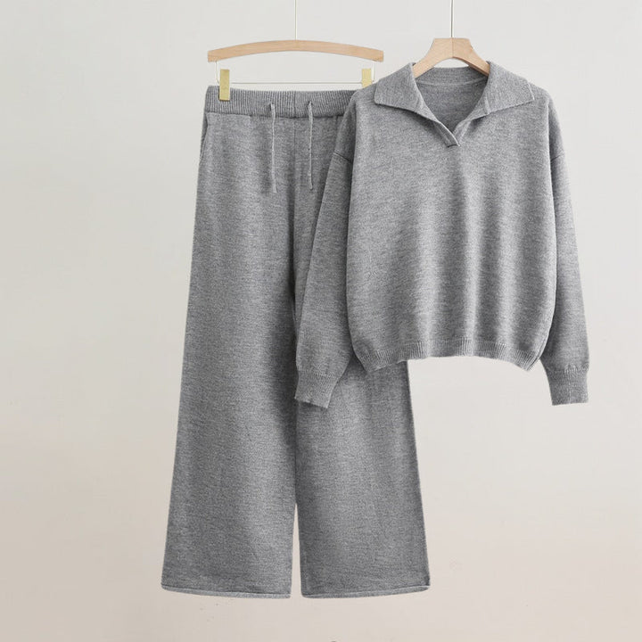 Women’s Loungewear Set Elegant Sweater and Wide-Leg Pants 4