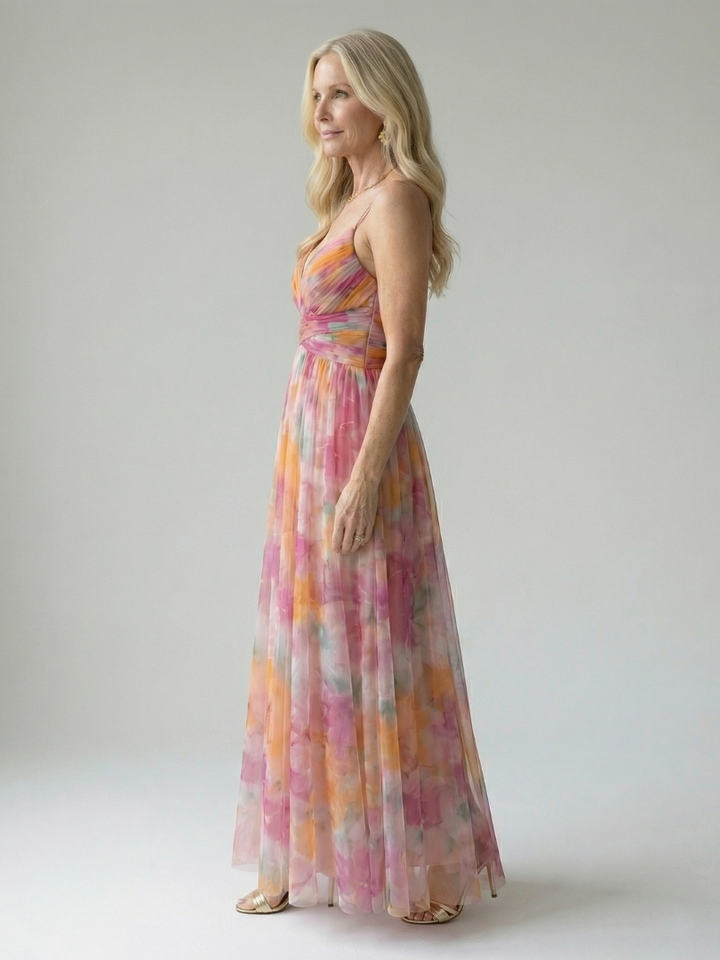 Women’s Maxi Dress Sleeveless Wrapped Waist Summer Style 1
