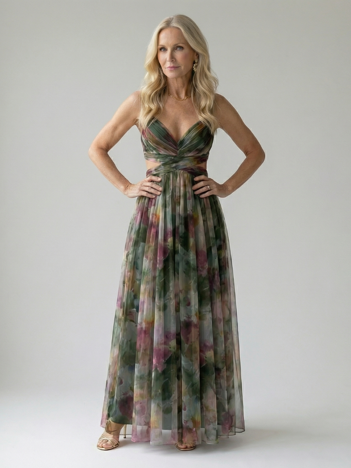 Women’s Maxi Dress Sleeveless Wrapped Waist Summer Style 9