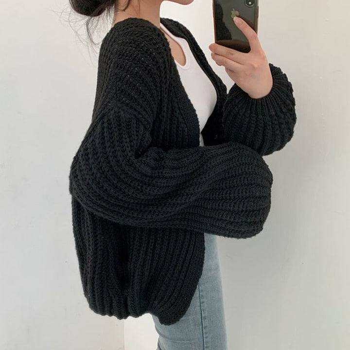 Women’s Oversized Cardigan Sweater Cozy Open Front Design 1