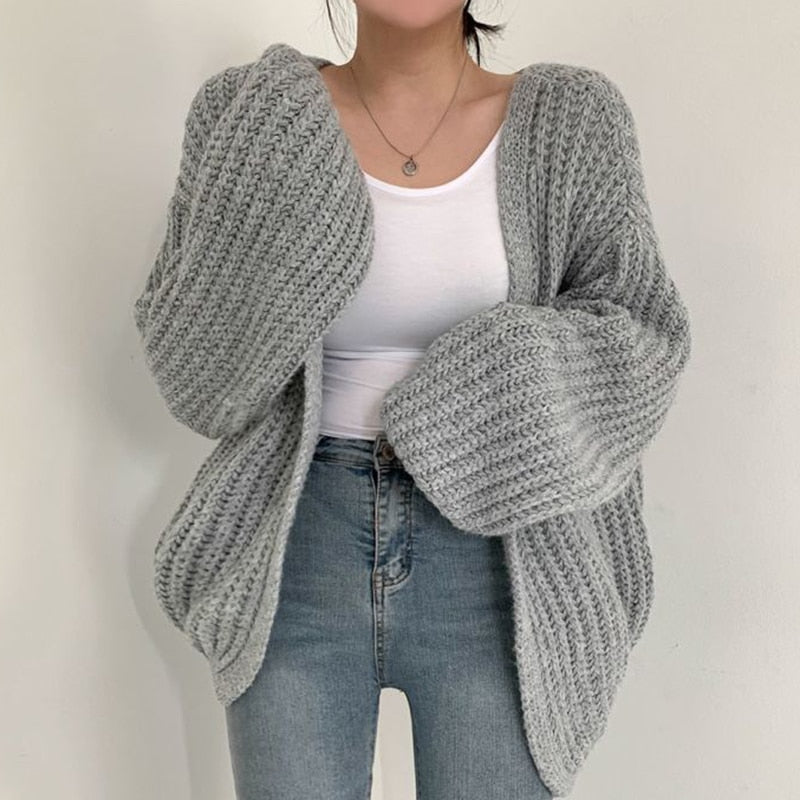 Women’s Oversized Cardigan Sweater Cozy Open Front Design 4