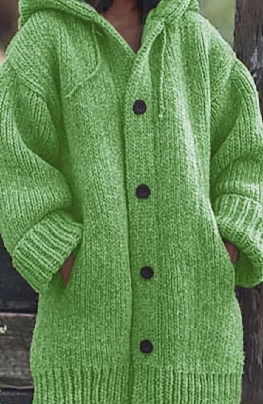 Women’s Oversized Chunky Knit Cardigan with Hood and Pockets 4