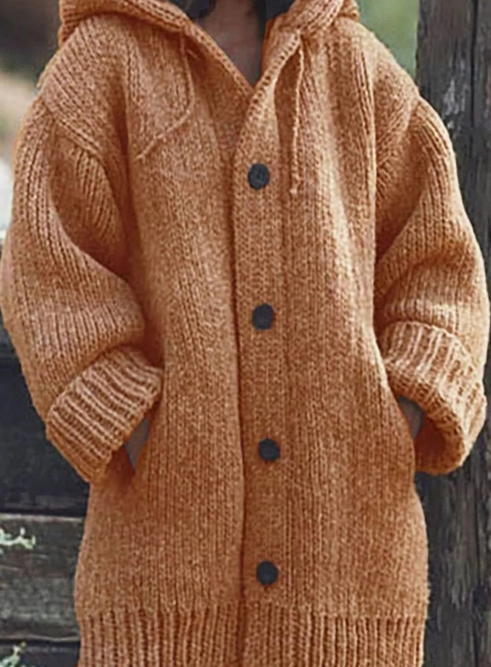 Women’s Oversized Chunky Knit Cardigan with Hood and Pockets 5