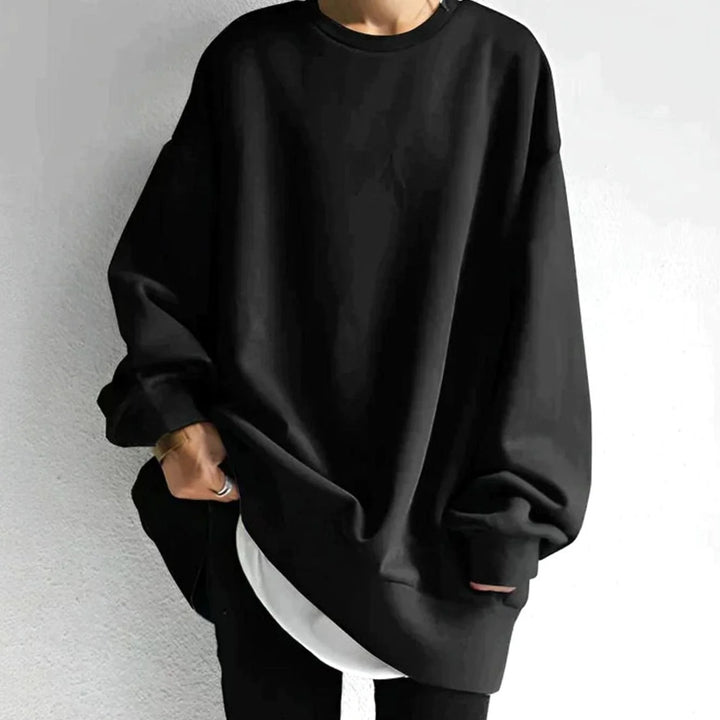 Women’s Oversized Sweater Drop-Shoulder Crewneck for Effortless Style 0