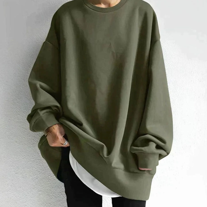 Women’s Oversized Sweater Drop-Shoulder Crewneck for Effortless Style 2