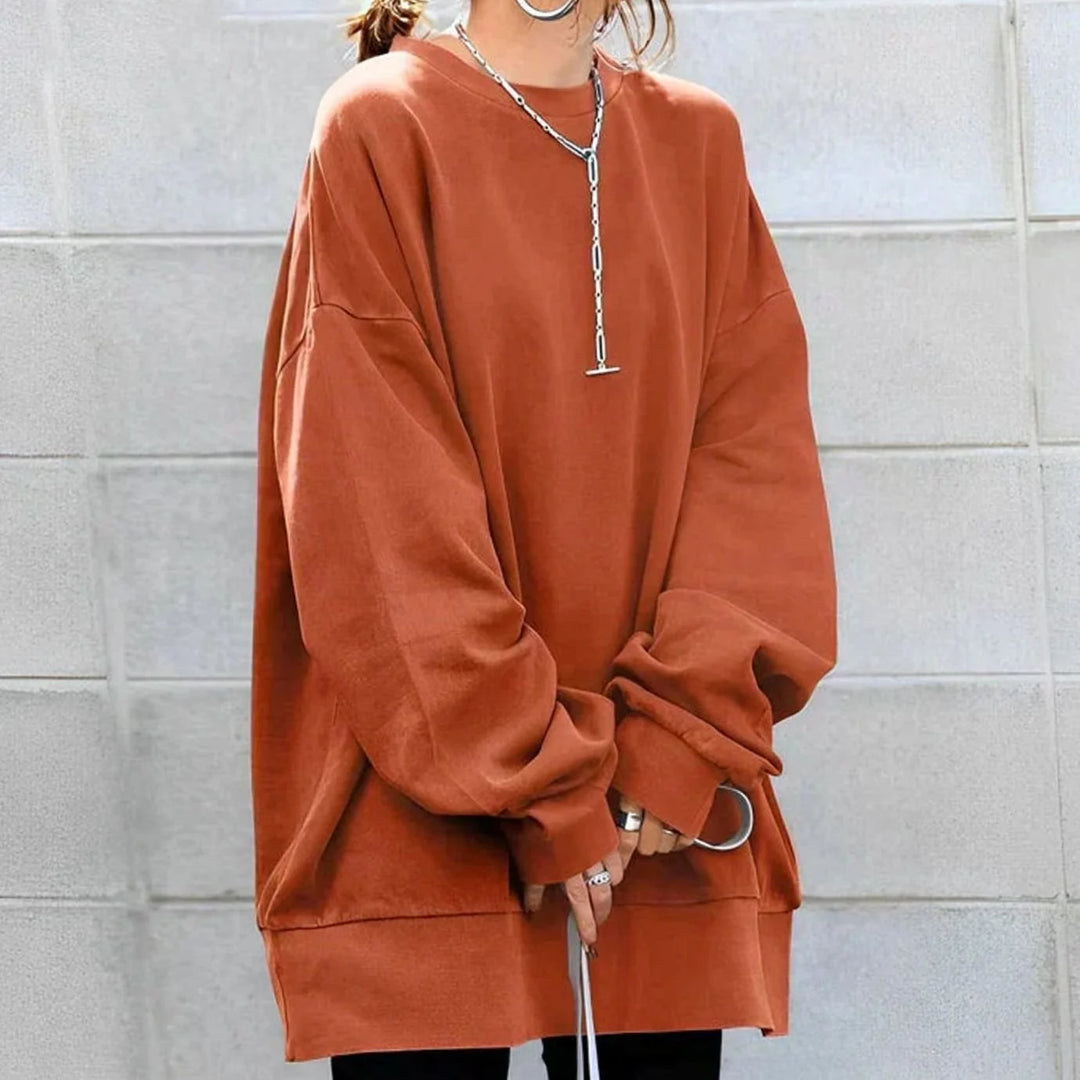 Women’s Oversized Sweater Drop-Shoulder Crewneck for Effortless Style 3