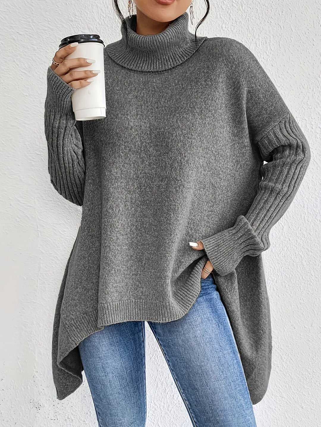 Women’s Oversized Turtleneck Sweater Soft and Cozy Design 3