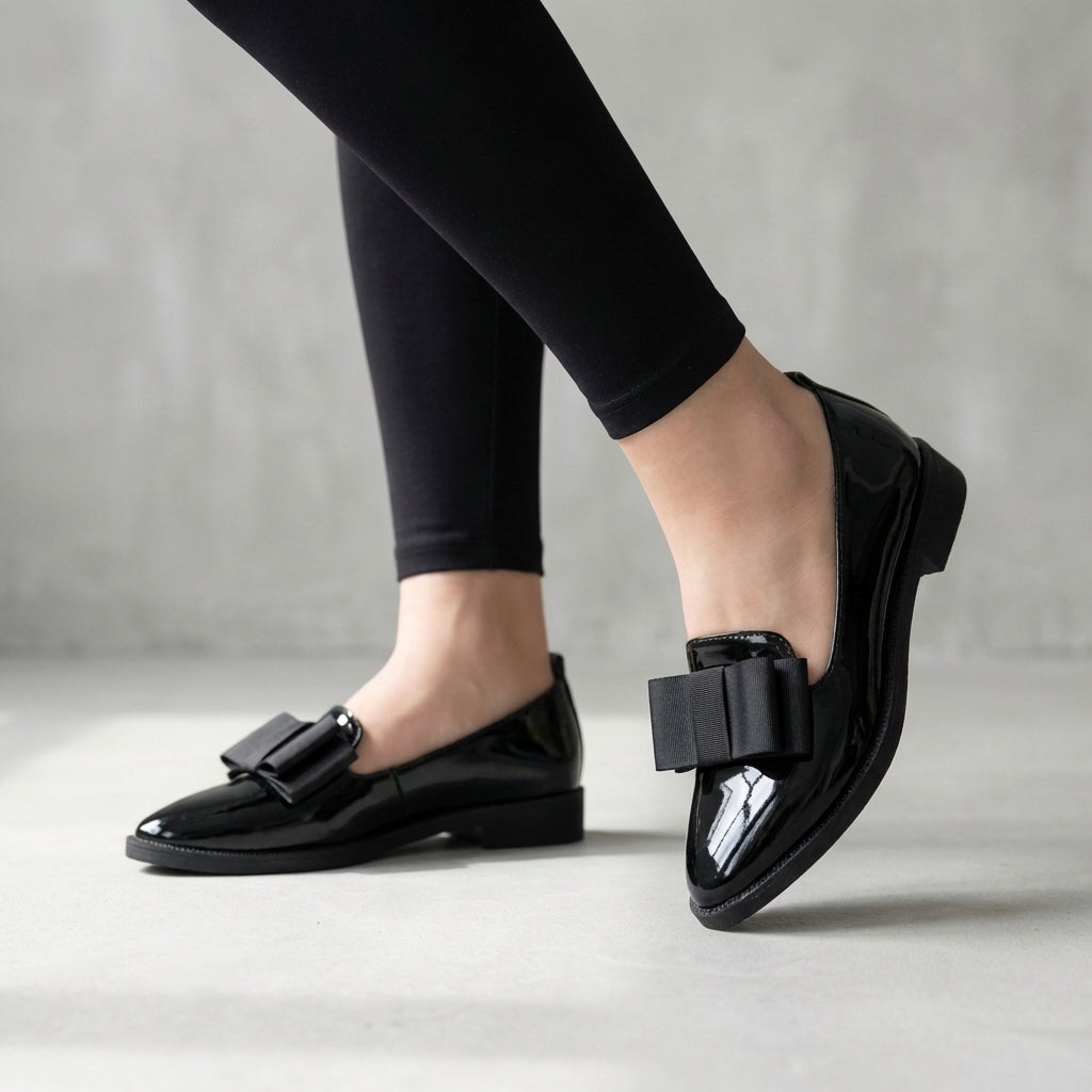 Women’s Pointed Toe Loafers Chic Bow Detail Elegant Style 3