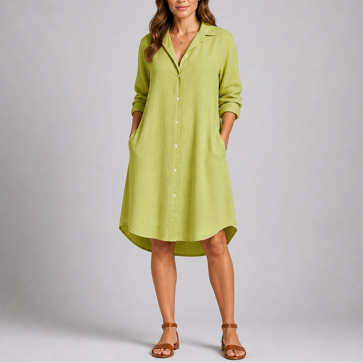 Women’s Relaxed Fit Summer Shirt Dress Button Front Lightweight Style 5