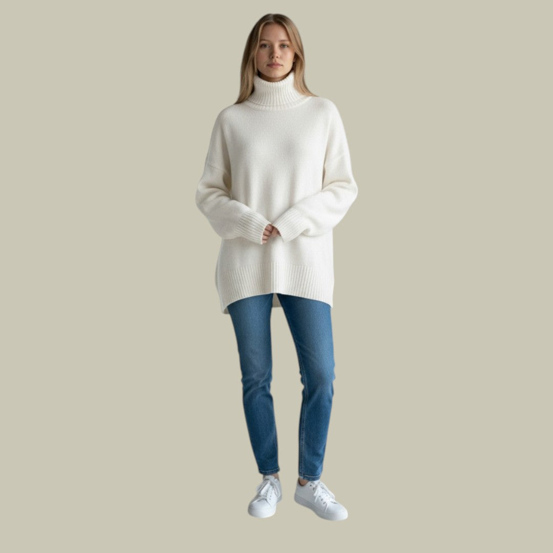 Women’s Relaxed Fit Turtleneck Sweater Cozy Winter Style 1