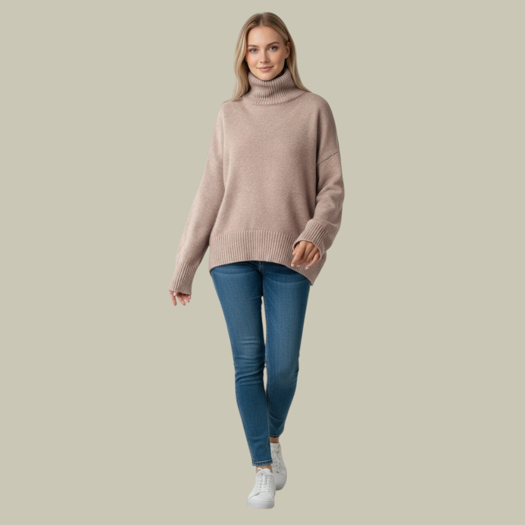 Women’s Relaxed Fit Turtleneck Sweater Cozy Winter Style 4