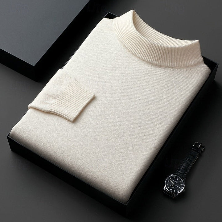 Women’s Ribbed High-Neck Sweater Slim Fit Casual Style 1