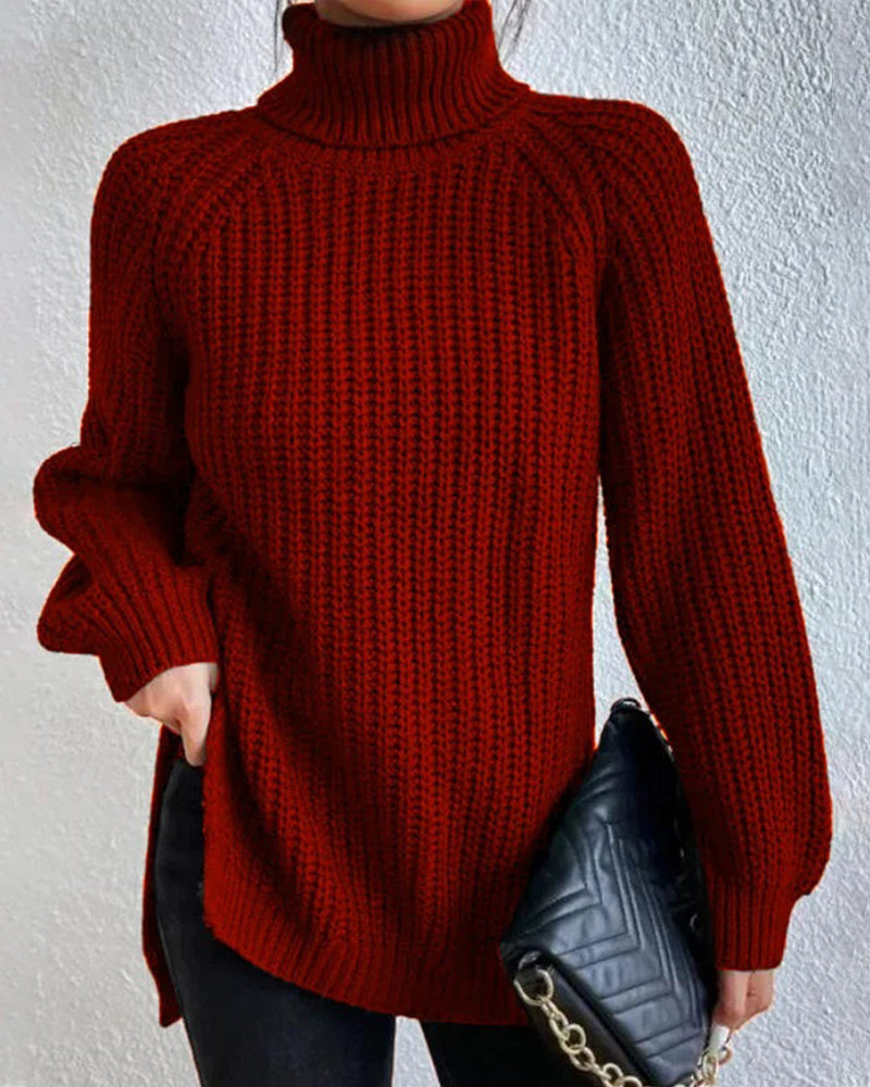 Women’s Ribbed Turtleneck Sweater Elegant Winter Style 6