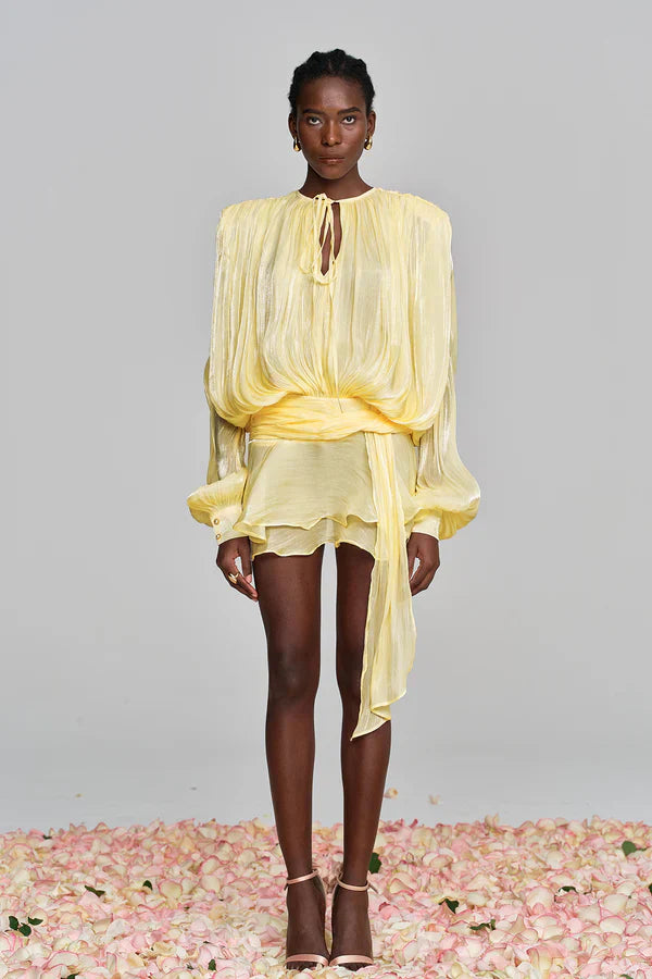 Women’s Ruffle Mini Dress with Balloon Sleeves for Summer Elegance 8