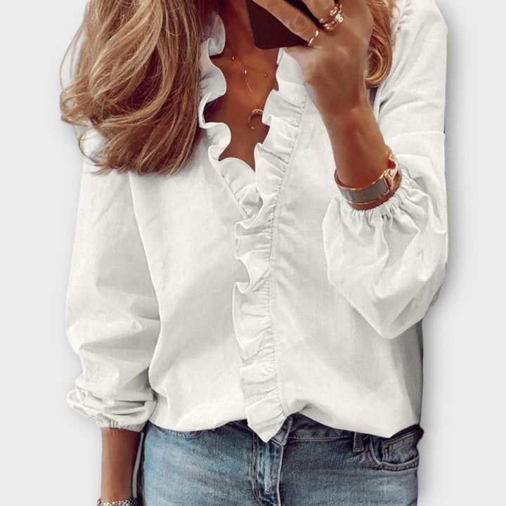 Women’s Ruffled Blouse Lightweight Summer Top 0