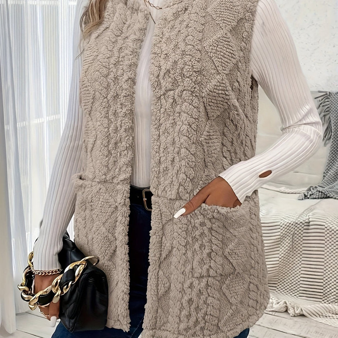 Women’s Sleeveless Textured Vest Cozy Layering Essential 0