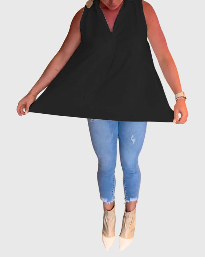 Women’s Sleeveless Top Elegant Ruffle Detail 10