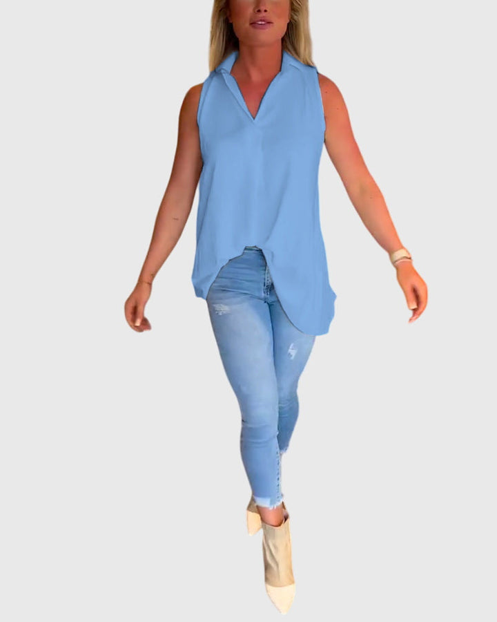 Women’s Sleeveless Top Elegant Ruffle Detail 8