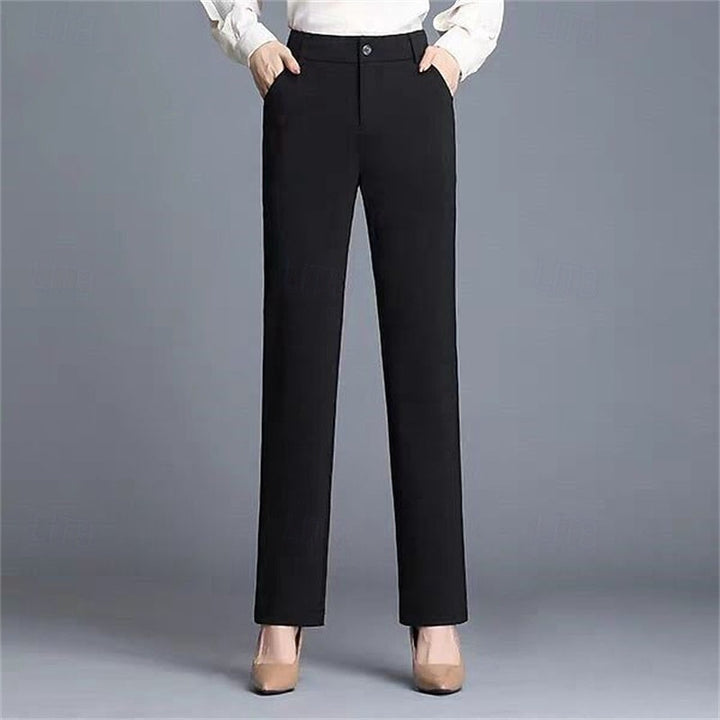Women’s Tailored Straight-Leg Trousers Mid-Rise Comfort Fit 0