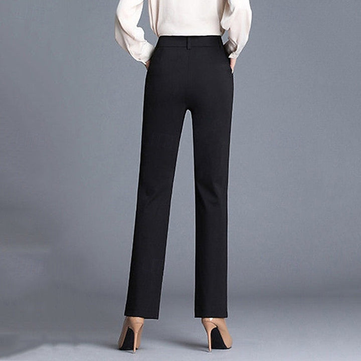 Women’s Tailored Straight-Leg Trousers Mid-Rise Comfort Fit 1