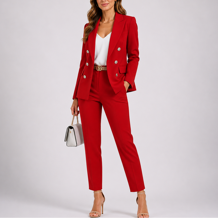 Women’s Tailored Suit Set Blazer and Slim Trousers for Formal Wear 1