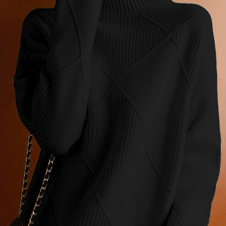 Women’s Textured Turtleneck Sweater Relaxed Fit Warmth 10