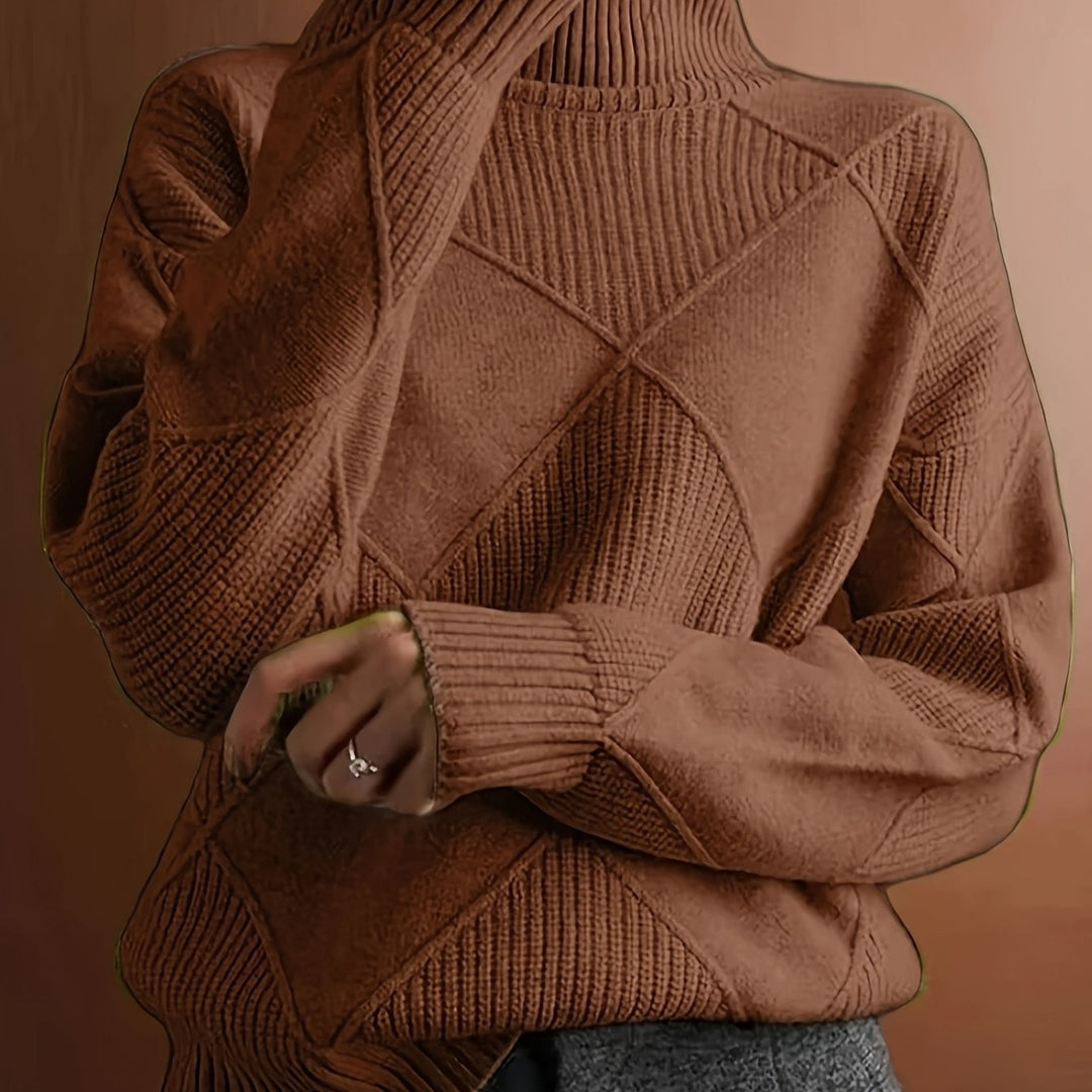 Women’s Textured Turtleneck Sweater Relaxed Fit Warmth 11