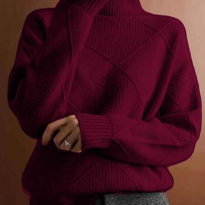Women’s Textured Turtleneck Sweater Relaxed Fit Warmth 9
