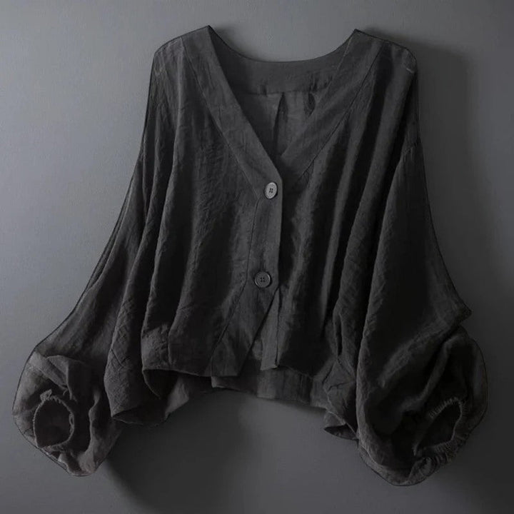 Women’s White Cropped Blouse with Balloon Sleeves Stylish Design 1