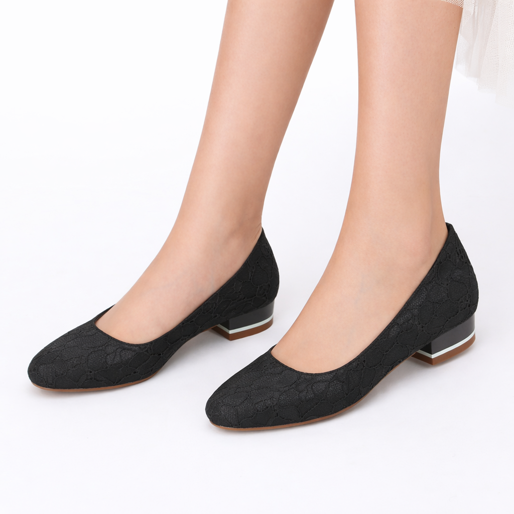 Women’s White Lace Flat Bridal Shoes Elegant Round Toe Design 6
