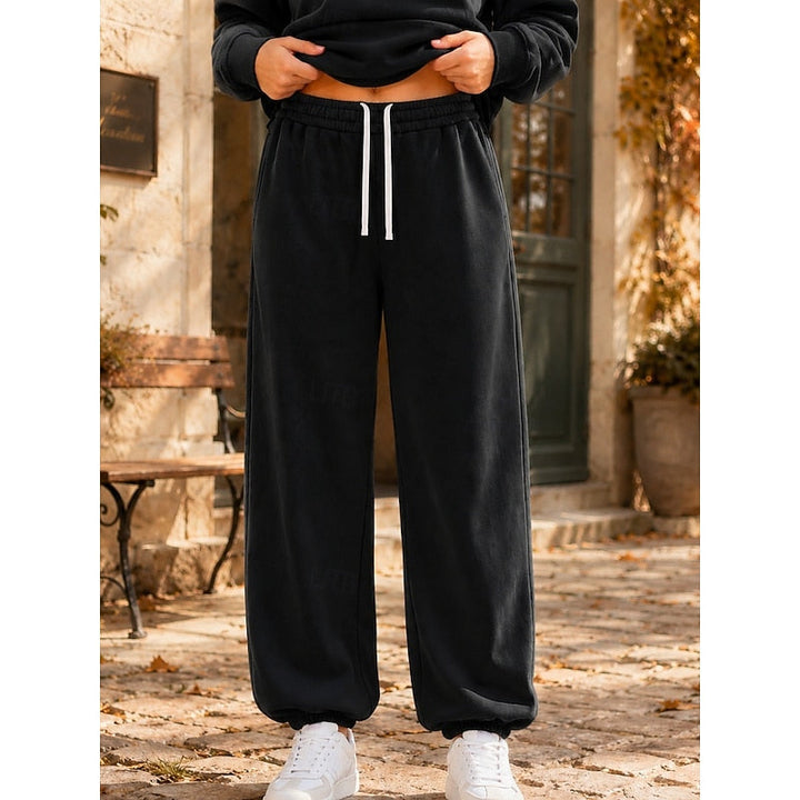 Women’s Wide-Leg Joggers Relaxed Fit with Adjustable Waist and Side Pockets 3