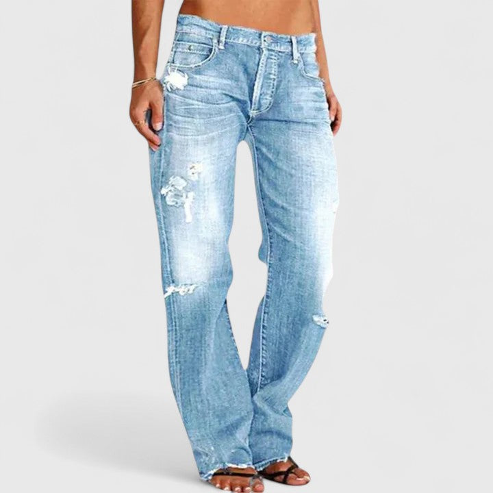 Women’s Wide Leg Jeans Low Rise Comfortable Fit 4