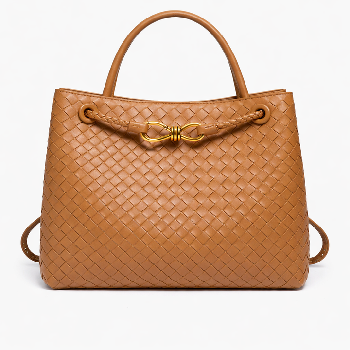 Women’s Woven Tote Bag Soft Vegan Leather Shoulder Design 10