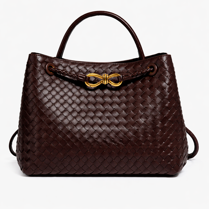Women’s Woven Tote Bag Soft Vegan Leather Shoulder Design 11
