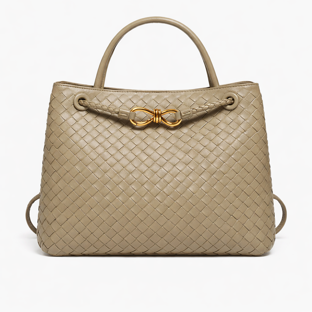 Women’s Woven Tote Bag Soft Vegan Leather Shoulder Design 9