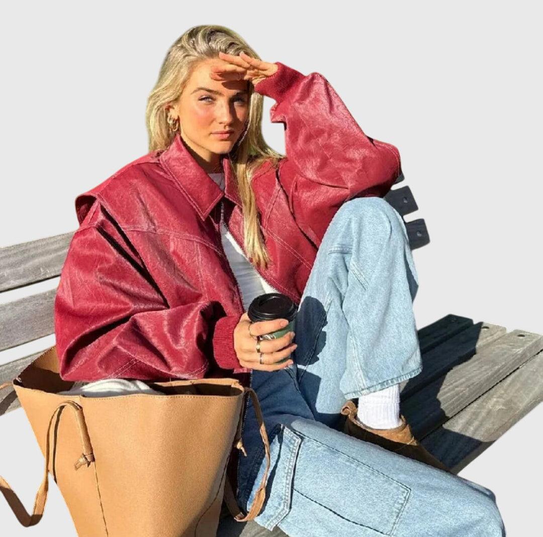 Faye - Oversized Leather Jacket